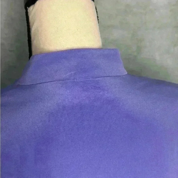 Maggy London 100% Silk Size 10 Purple Classic Jacket Faux Pockets - Picture 6 of 13